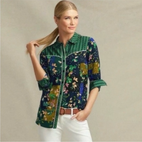 CAbi Tops - CAbi Multicolor bronco blouse Floral Patterned Shirt S 5520